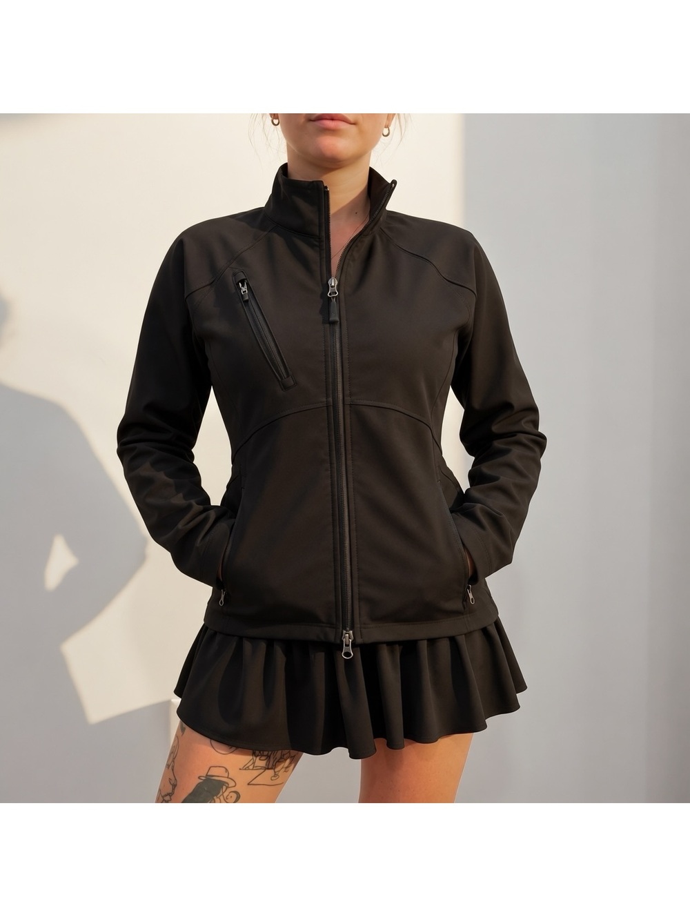 Ibex Black Softshell Zip-Up Jacket